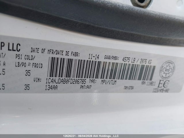 Jeep Compass 2015 1C4NJDAB0FD206785 Image 9
