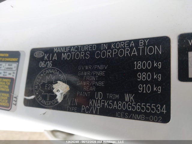 Продажа на аукционе авто 2016 Kia Forte Lx, vin: KNAFK5A80G5655534, номер лота: 12626248