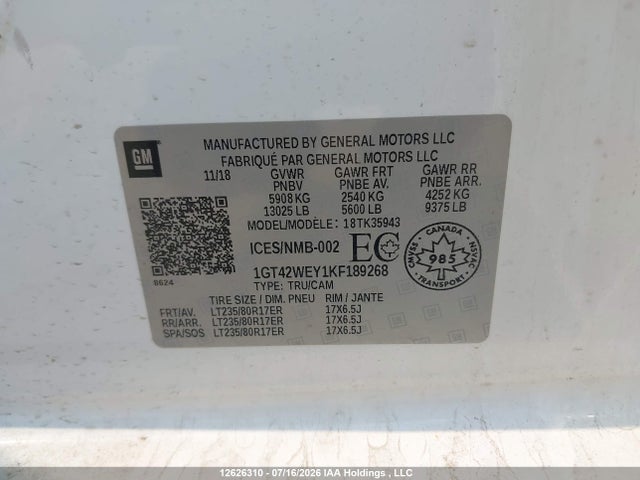 Aukcja sprzedaży 2019 Gmc Sierra K3500 Denali, vin: 1GT42WEY1KF189268, numer aukcji: 12626310