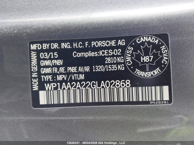 Porsche Cayenne 2016 WP1AA2A22GLA02868 Image 21