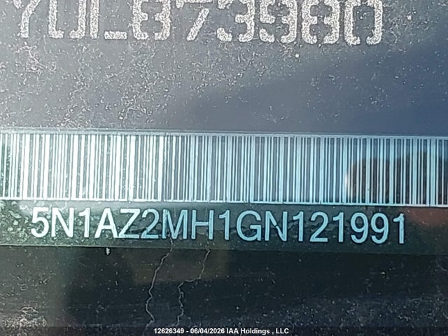Продаж на аукціоні авто 2016 Nissan Murano S/sl/sv/platinum, vin: 5N1AZ2MH1GN121991, номер лоту: 12626349