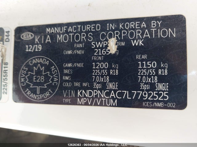 KIA Sportage 2020 KNDPNCAC7L7792525 Image 18
