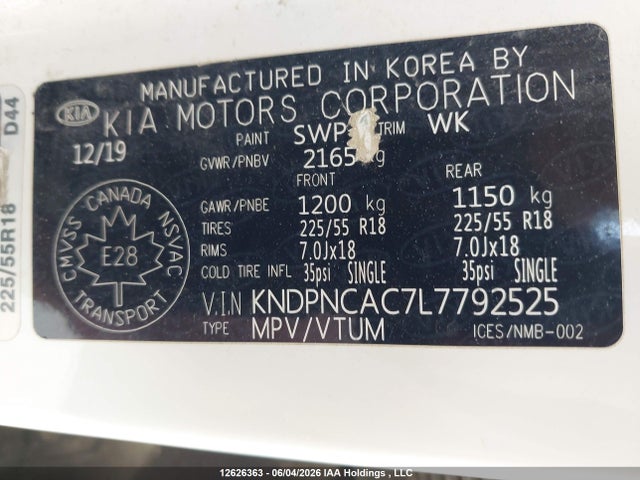 KIA Sportage 2020 KNDPNCAC7L7792525 Image 9