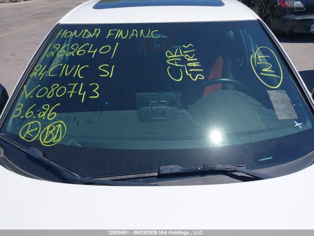12626401 :رقم المزاد ، 2HGFE1E54RH080743 vin ، 2024 Honda Civic Si Si مزاد بيع