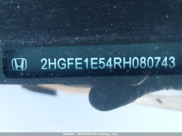 12626401 :رقم المزاد ، 2HGFE1E54RH080743 vin ، 2024 Honda Civic Si Si مزاد بيع