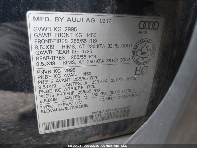 Audi Q7 3.0t Progressiv 2017 WA1LAAF77HD046217 Image 9