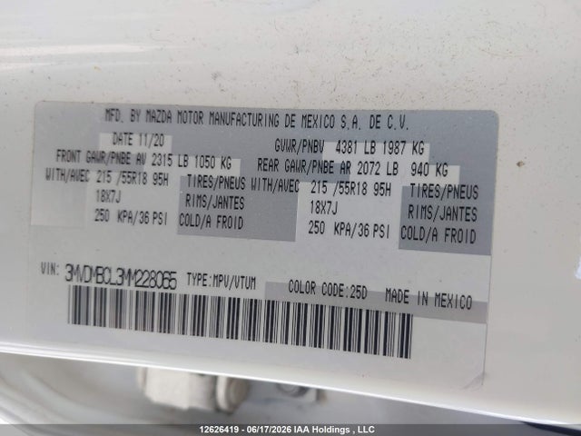 3MVDMBCL3MM228065 Mazda Cx-30 Gs