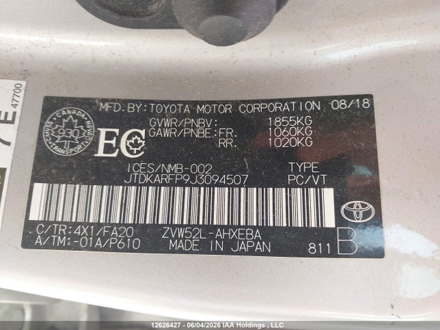 Toyota PRIUS PRIME 2018 JTDKARFP9J3094507 Image 9