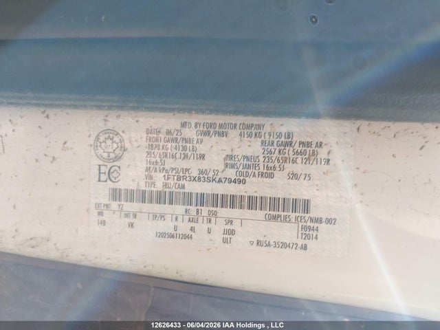 Ford Transit T-250 2025 1FTBR3X83SKA79490 Image 9
