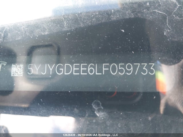 12626439 :رقم المزاد ، 5YJYGDEE6LF059733 vin ، 2020 Tesla Model Y Long Range مزاد بيع