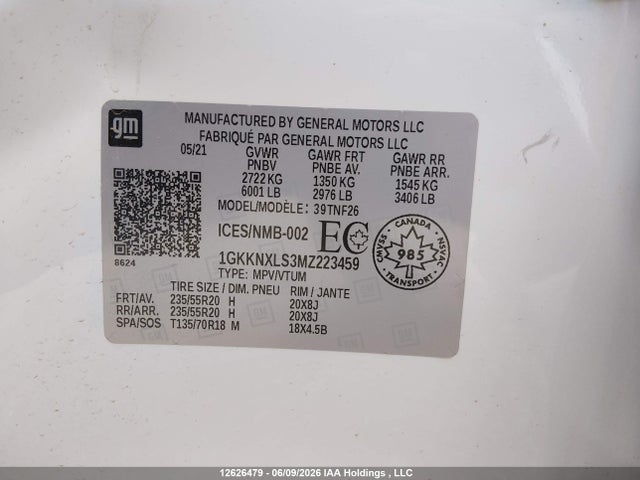 GMC ACADIA SLE 2021 1GKKNXLS3MZ223459 Image 18