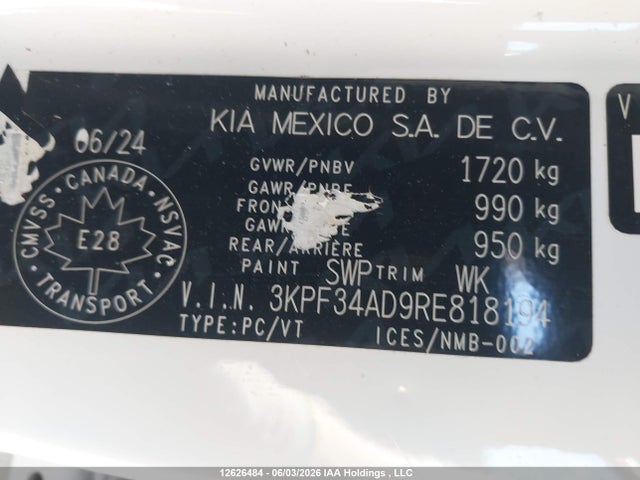 Aukcja sprzedaży 2024 Kia Forte Ex/ex Premium/ex+/gt-line, vin: 3KPF34AD9RE818194, numer aukcji: 12626484