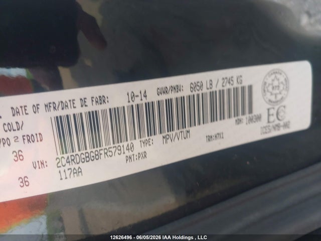 Dodge Grand Caravan 2015 2C4RDGBG8FR579140 Image 9