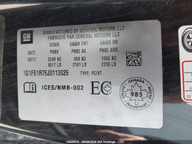 Продаж на аукціоні авто 2018 Chevrolet Camaro Ss, vin: 1G1FE1R76J0113026, номер лоту: 12626510