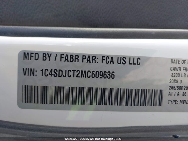 1C4SDJCT2MC609636 Dodge Durango R/t