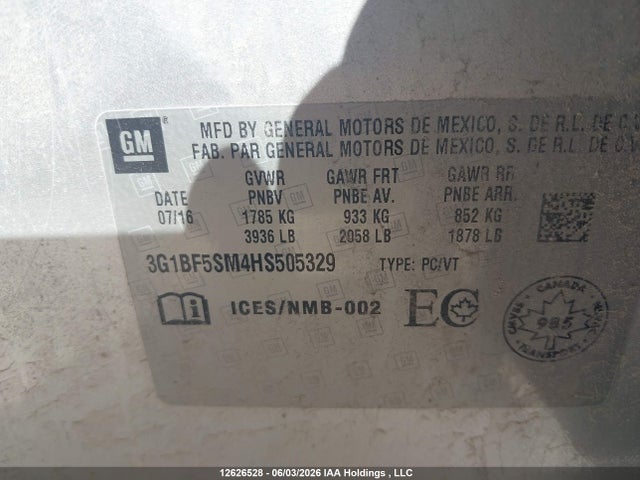 3G1BF5SM4HS505329 Chevrolet Cruze Premier Auto