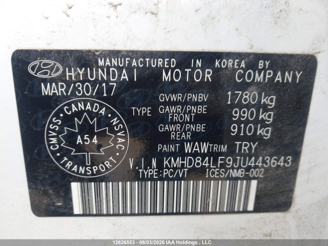 2018 Hyundai Elantra Gl მანქანა იყიდება აუქციონზე, vin: KMHD84LF9JU443643, აუქციონის ნომერი: 12626553