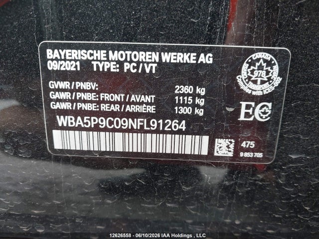 WBA5P9C09NFL91264 BMW 330e Xdrive
