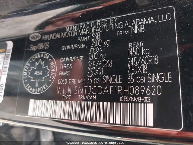 Продаж на аукціоні авто 2024 Hyundai Santa Cruz, vin: 5NTJCDAF1RH089620, номер лоту: 12626644