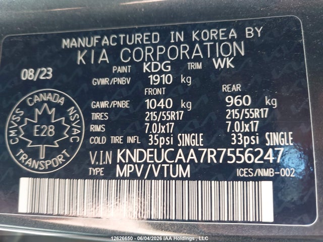 2024 Kia Seltos მანქანა იყიდება აუქციონზე, vin: KNDEUCAA7R7556247, აუქციონის ნომერი: 12626650