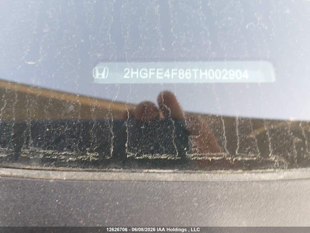 2026 Honda Civic მანქანა იყიდება აუქციონზე, vin: 2HGFE4F86TH002904, აუქციონის ნომერი: 12626706