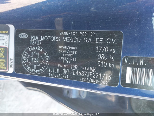 KIA FORTE EX 2018 3KPFL4A87JE221715 Image 8