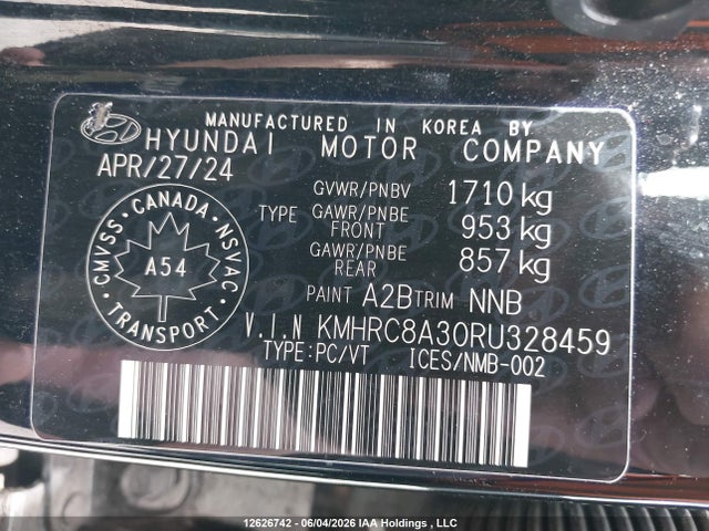 Aukcja sprzedaży 2024 Hyundai Venue Sel/limited, vin: KMHRC8A30RU328459, numer aukcji: 12626742