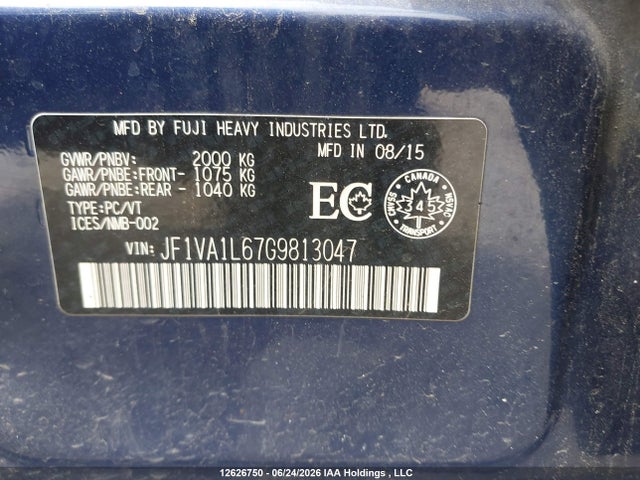 JF1VA1L67G9813047 Subaru Wrx Sport Package/sport-tech Package
