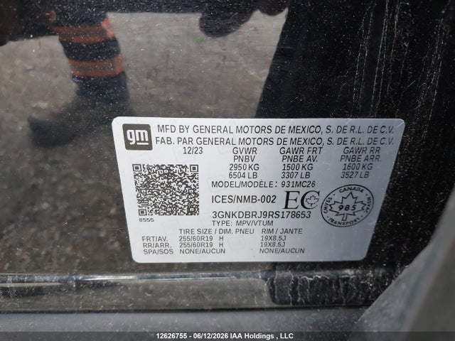 2024 Chevrolet Blazer Ev 2lt Eawd მანქანა იყიდება აუქციონზე, vin: 3GNKDBRJ9RS178653, აუქციონის ნომერი: 12626755