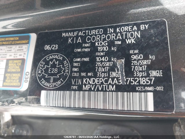 KNDEPCAA3R7521857 KIA Seltos Lx