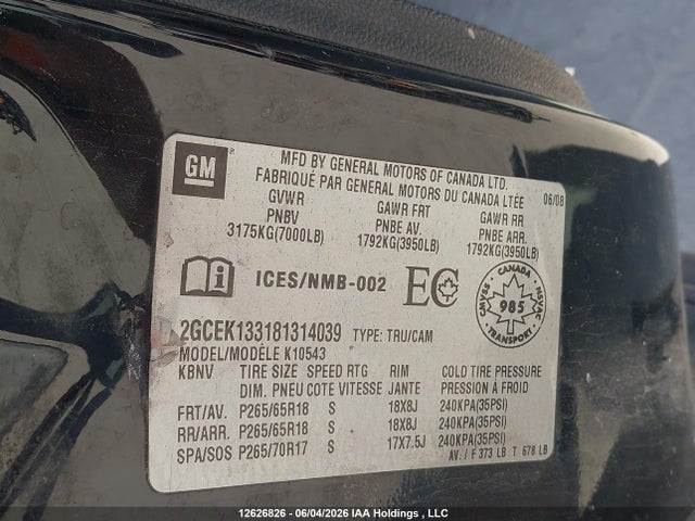 Aukcja sprzedaży 2008 Chevrolet Silverado 1500, vin: 2GCEK133181314039, numer aukcji: 12626826