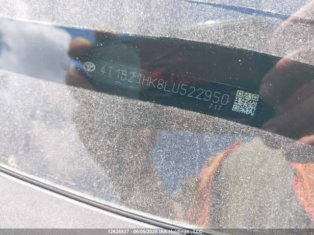 12626827 :رقم المزاد ، 4T1B21HK8LU522950 vin ، 2020 Toyota Camry Xle/se مزاد بيع
