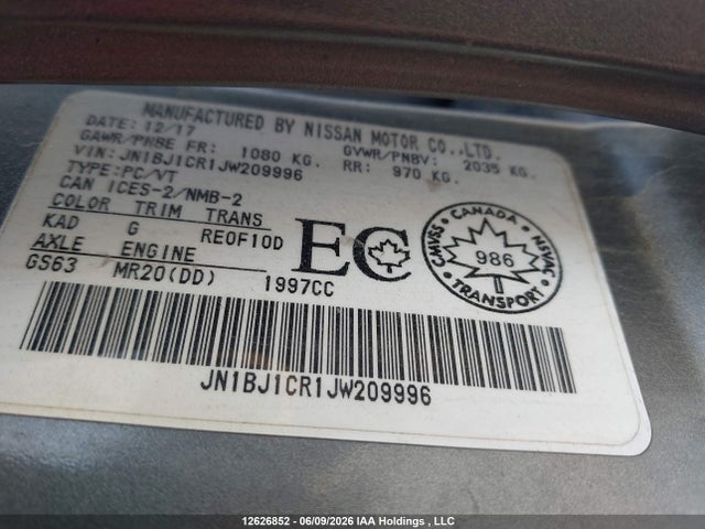 Продажа на аукционе авто 2018 Nissan Qashqai S/sl/sv, vin: JN1BJ1CR1JW209996, номер лота: 12626852