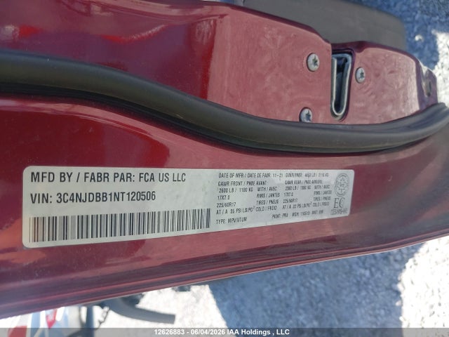 Продаж на аукціоні авто 2022 Jeep Compass North, vin: 3C4NJDBB1NT120506, номер лоту: 12626883