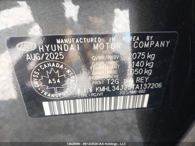 2026 Hyundai Sonata Hybrid Preferred-trend Hybrid მანქანა იყიდება აუქციონზე, vin: KMHL34JJ5TA137206, აუქციონის ნომერი: 12626890