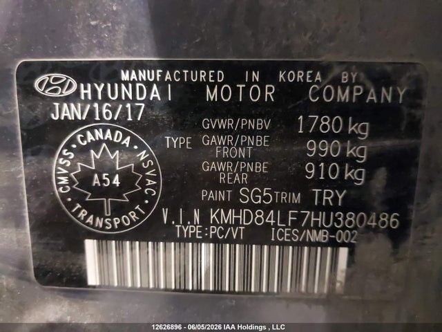 2017 Hyundai Elantra Se/value/limited მანქანა იყიდება აუქციონზე, vin: KMHD84LF7HU380486, აუქციონის ნომერი: 12626896