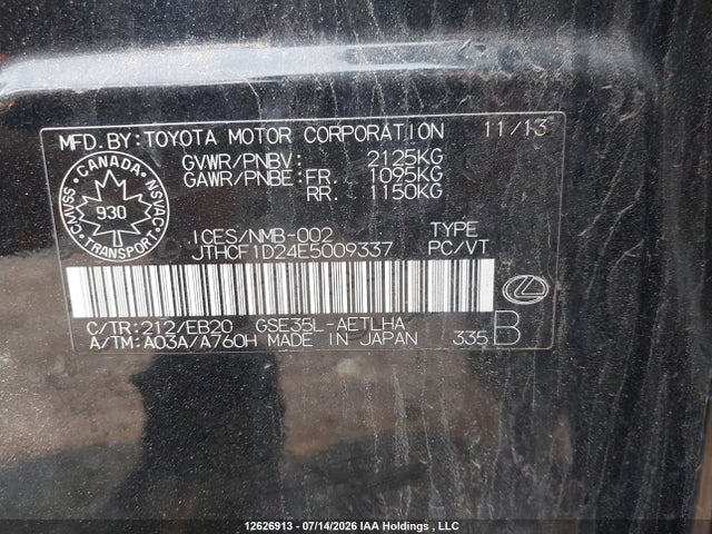 JTHCF1D24E5009337 Lexus IS 250