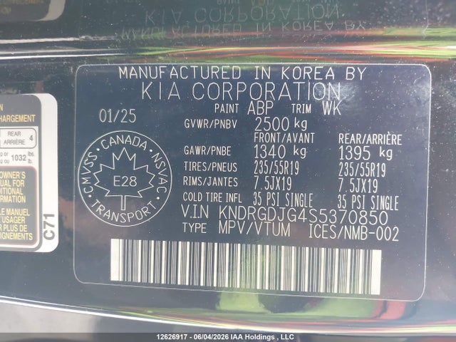KIA SORENTO EX 2025 KNDRGDJG4S5370850 Image 9
