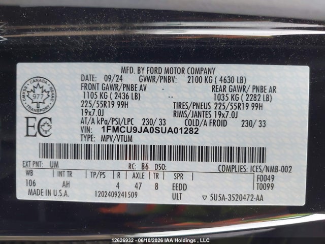 Ford Escape Platinum 2025 1FMCU9JA0SUA01282 Image 20