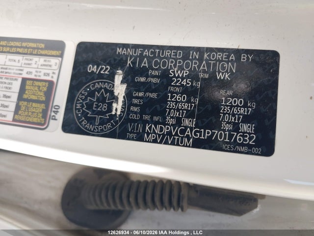 Продажа на аукционе авто 2023 Kia Sportage Ex, vin: KNDPVCAG1P7017632, номер лота: 12626934