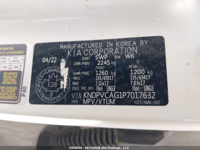 Продажа на аукционе авто 2023 Kia Sportage Ex, vin: KNDPVCAG1P7017632, номер лота: 12626934