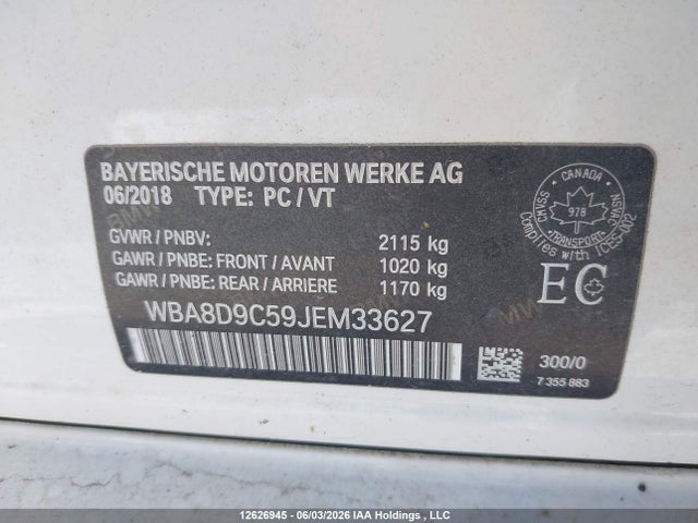 WBA8D9C59JEM33627 BMW 330 XI
