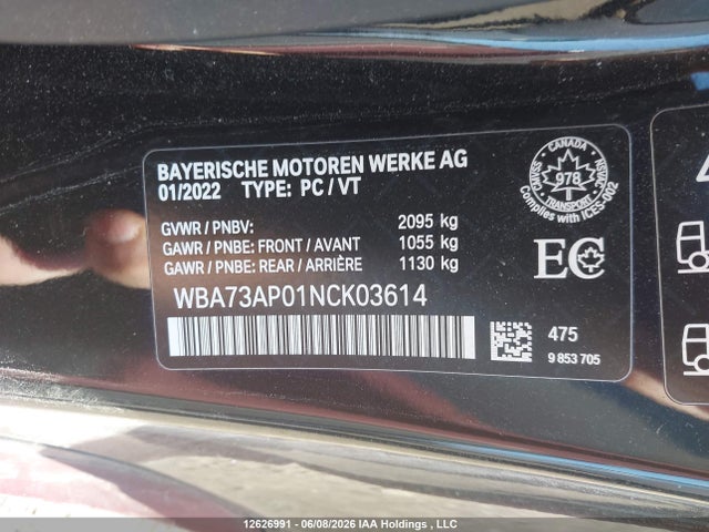 BMW 430i Xdrive 2022 WBA73AP01NCK03614 Image 9
