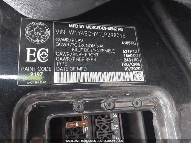Продажа на аукционе авто 2020 Mercedes-benz Sprinter 2500, vin: W1Y4ECHY1LP298015, номер лота: 12626992