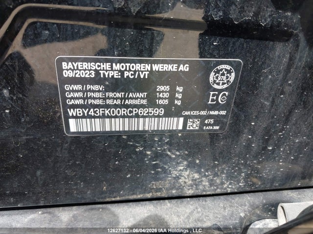 WBY43FK00RCP62599 BMW I5 M60 Xdrive