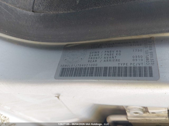 Продажа на аукционе авто 2008 Volkswagen City Golf, vin: 9BWEL41J784021000, номер лота: 12627155