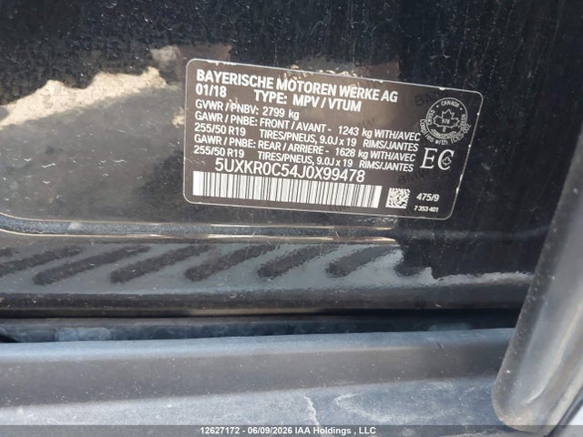 Продажа на аукционе авто 2018 Bmw X5 Xdrive35i, vin: 5UXKR0C54J0X99478, номер лота: 12627172