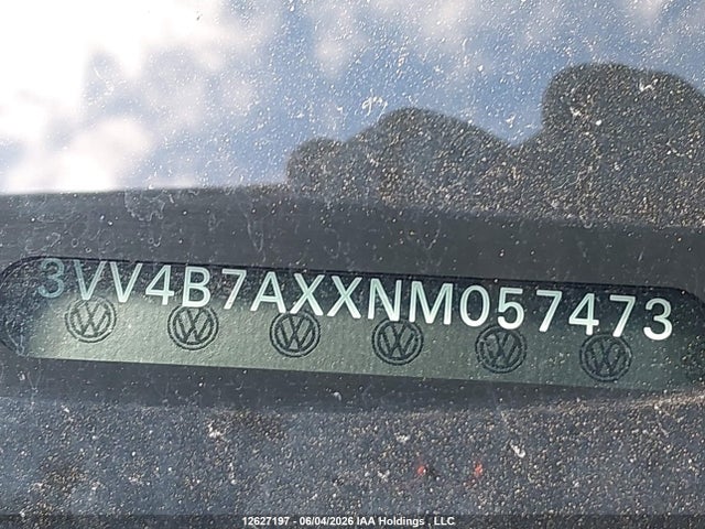 Продаж на аукціоні авто 2022 Volkswagen Tiguan Highline R-line, vin: 3VV4B7AXXNM057473, номер лоту: 12627197