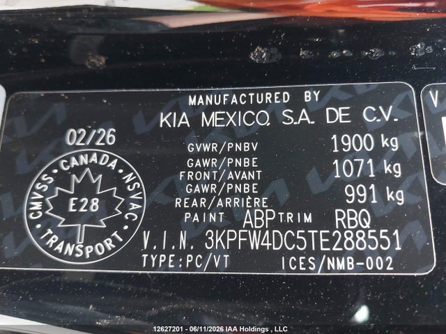 2026 Kia K4 Gt-line Turbo/gt-line Turbo Limited მანქანა იყიდება აუქციონზე, vin: 3KPFW4DC5TE288551, აუქციონის ნომერი: 12627201