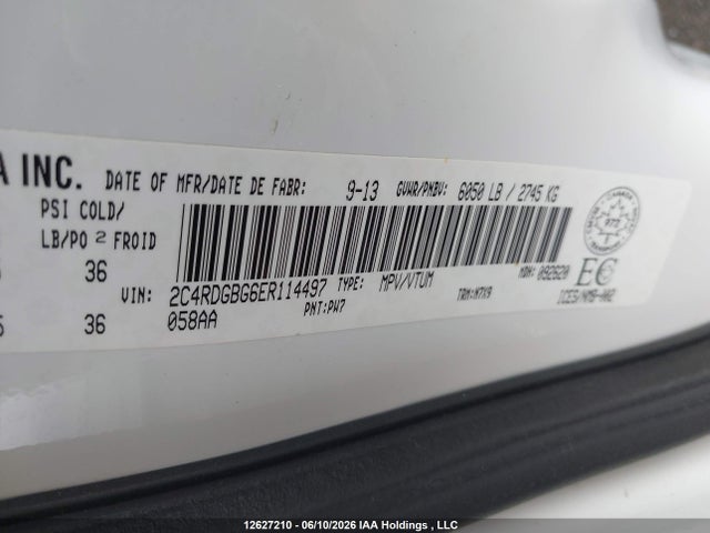 Продаж на аукціоні авто 2014 Dodge Grand Caravan Se, vin: 2C4RDGBG6ER114497, номер лоту: 12627210
